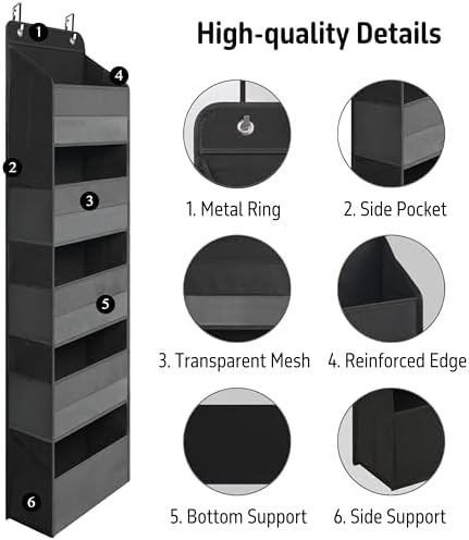 TYMENSH Black Over Door Organizer - Image 3