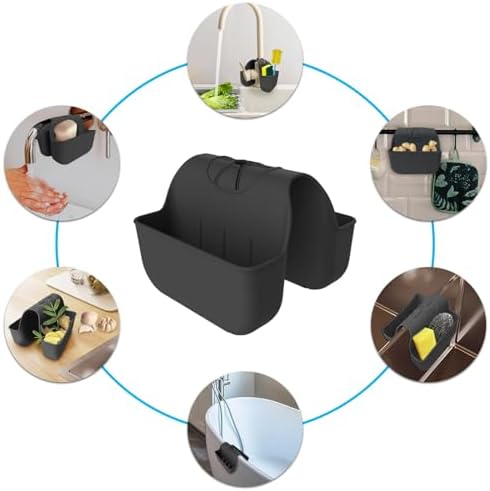 Sponge Holder for Kitchen Sink, Silicone Sink Saddle Caddy Organizer Rack - Image 5