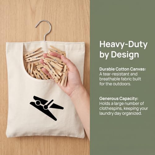 Clothespin Bag, 12 x 11 in Hanging Storage Holder - Image 3
