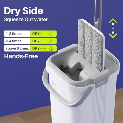 BOSHENG Mop and Bucket Set, Flat Mops - Image 3