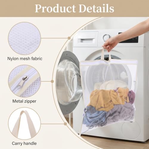 4 Pcs Mesh Laundry Bags for Washing Machine, Wash Bag for Clothes - Image 3