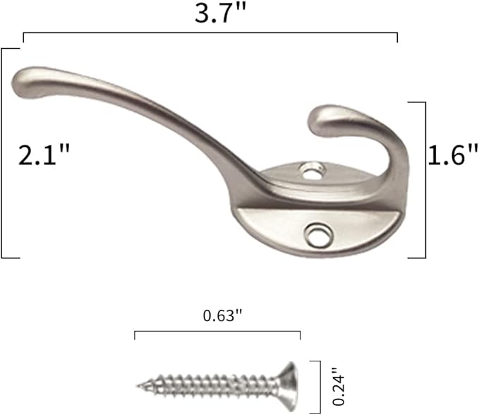 30 Pack Heavy Duty Silvery Dual Coat Hooks - Image 2