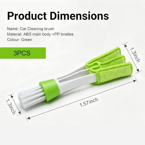 3 PCS Mini Duster for Car Air Vent, Soft-bristle Dual-ended Cleaning Brush - Image 2