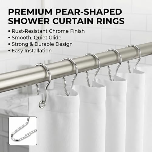 Metal Shower Curtain Rings Steel Round Hooks Ring 2.7 Inch Rustproof - Image 2