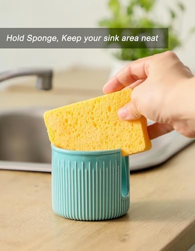 Ceramic Sponge Holder for Kitchen Sink, Scrub Sponge Dish Rack, Farmhouse - Image 2