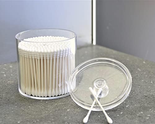 DAPOWER 20 oz Qtip Holder Bathroom Storage Canister Set of 2 Pack - Image 4