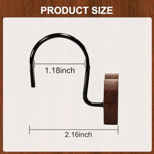 12-Piece Wood Mouse Shower Curtain Hooks - Image 4