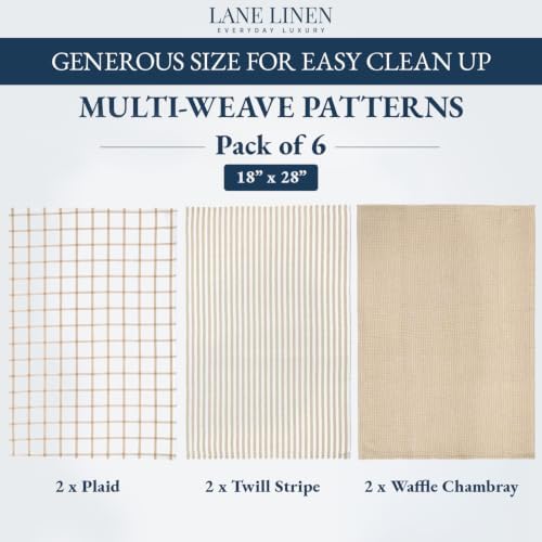 LANE LINEN Cotton Kitchen Towels and Dish Cloths Set, Quick-Drying Dish Towel - Image 2