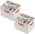 Ornavo Home Large Shoe Storage Organizer Bins 2 Pack, Foldable Linen by OrnavoHome