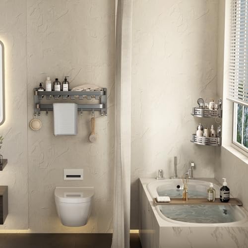 VOLPONE Shower Caddy Corner Suction Cup Shelf Corner No Drilling Bathroom - Image 2