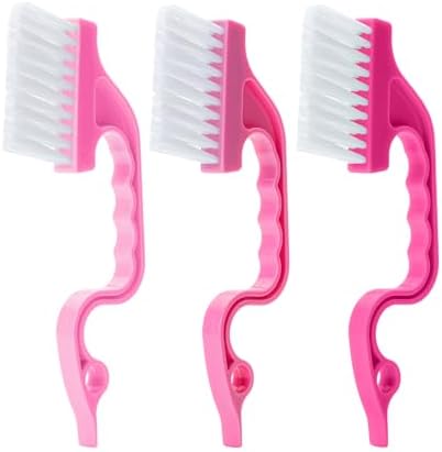 Slick- Window Track Cleaning Brush, 3 Pack, Shades of Pink, Ergonomic Handle by SlickSolutions
