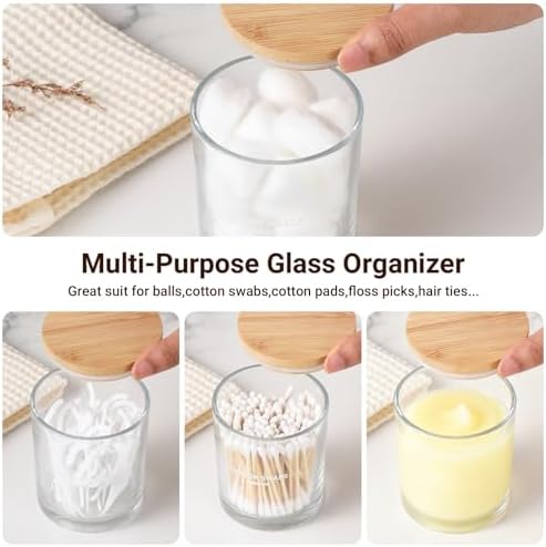 Glass Qtip Holder 2 Pack, Qtip Holder Dispenser Bathroom Set Bathroom - Image 6