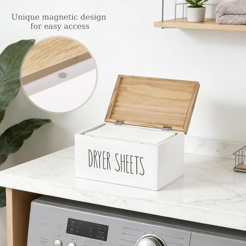 Dahey Dryer Sheet Holder, Laundry Wooden Container Holds 180 Sheets - Image 4