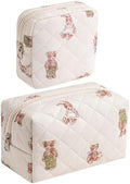 RSRSLEII 2 Pcs Quilted Cotton Makeup Bag Set, 20 Bear Set by RSRSLEII