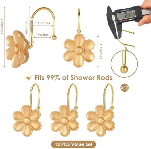 3D Floral Shower Curtain Hooks, Living Room Fun Home Decor - Image 3