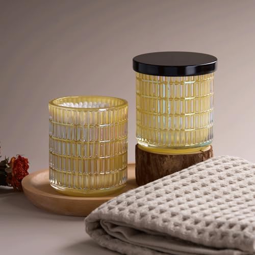 yellow Thick Glass Bathroom Qtip Holder, 2 Pack - Image 4