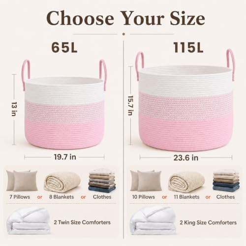 JMvicyroam 65L Extra Large Blanket Basket - Image 4