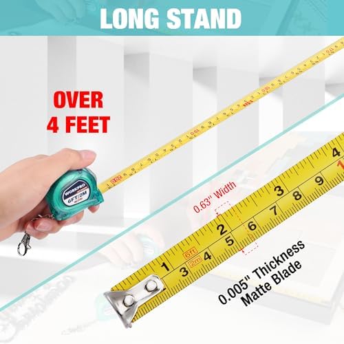 WORKPRO Mini Tape Measure, Inch/Metric Scale Pocket Size Small Tape Measure - Image 3