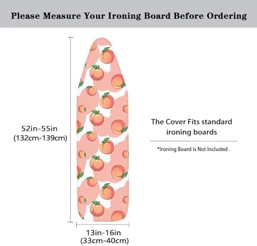 Sweet Peach Ironing Board Cover 15 x 54 Inch, Fruit Pattern Standard Ironing - Image 5