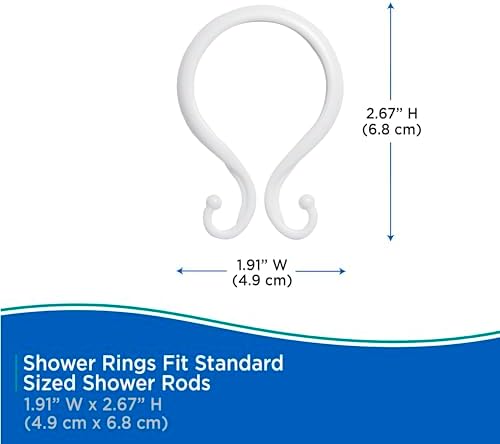 Kenney - Shower Curtain Rings, Rust-Proof Plastic Double Hooks - Image 6