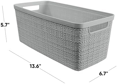 Curver Set of 8 Slim 6.8L Jute Decorative Plastic Organization and Storage - Image 2