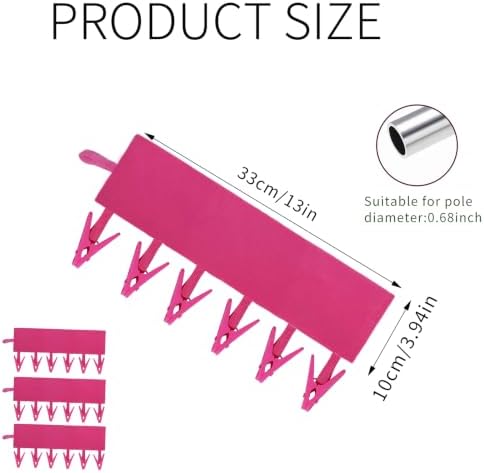 Mini Clothespins Travel Hangers 3-Pack Rose Red, Foldable Portable Clothes - Image 3