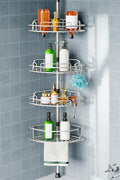HAMITOR Shower Caddy Tension Pole: 4 Tier Corner Bathroom Organizer by HAMITOR