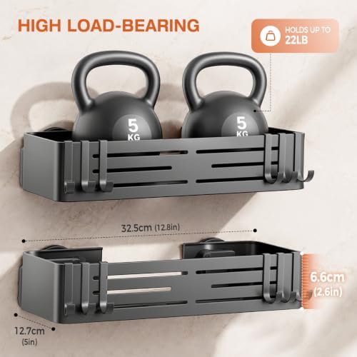 Lekesky Suction Cup Shower Caddy, No Drill Shower Shelf, Aluminum Rust Proof - Image 5