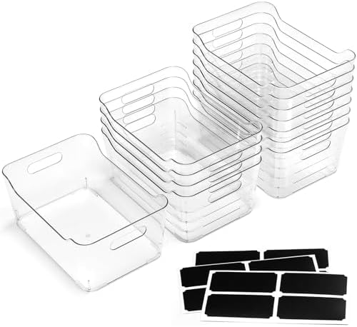 12 PACK Multi-Use Clear Plastic Storage Bins - Image 2