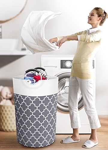 Large Laundry Basket 115L Tall Collapsible Hamper - Image 6