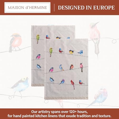 Maison d' Hermine Kitchen Towels Set of 2 Reusable 100% Cotton 27.50"x20" - Image 2