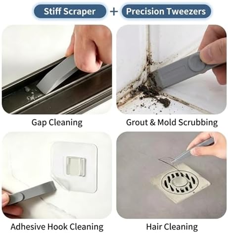 3-in-1 Window Track Cleaning Brush, Scraper & Tweezers, 2 Pack - Image 5