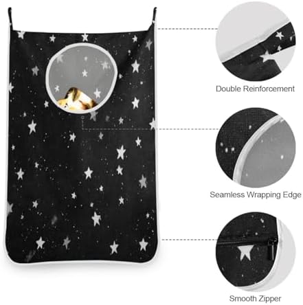 2PCS Hanging Laundry Hamper Bag Over the Door Laundry Hamper Wall Hamper Large - Image 6