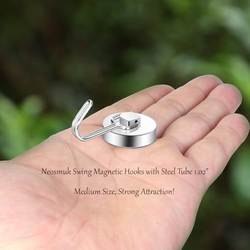 Neosmuk Magnetic Swing Hooks, 80lb Cruise Silver Hooks, 6 Pack - Image 2