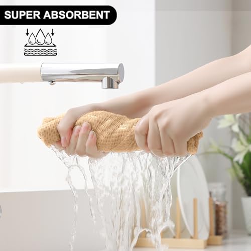 Homaxy 8 Pack 100% Cotton Kitchen Towels and Dishcloths Set - Image 3