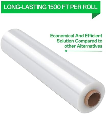 18in Stretch Wrap Roll, Heavy Duty 1500ft Shrink Wrap, 4 Pack - Image 6