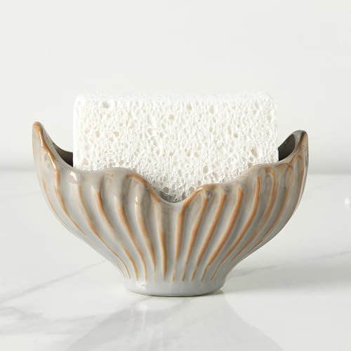 Uiddo Sponge Holder for Kitchen Sink, Ceramic Sponge Holder by Uiddo