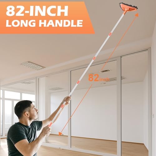 RONSUNG Wall Cleaner Mop, 82-Inch Handle, Baseboard Cleaner Tool, 6 Pads - Image 3