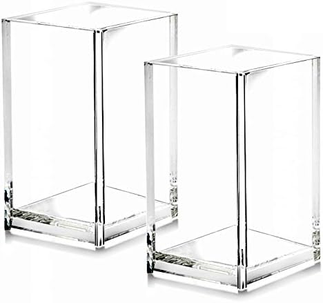 2 Pack Clear Acrylic Pencil Pen Holder Cup, Desk Accessories Holder, Makeup by Cerpourt