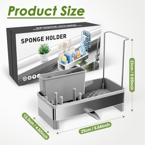 Ewaiira Stainless Steel Sink Caddy, Sponge Holder - Image 2