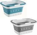 2 Pack Portable Plastic Shower Caddy Tote, Collapsible Small Basket by ANNIYA