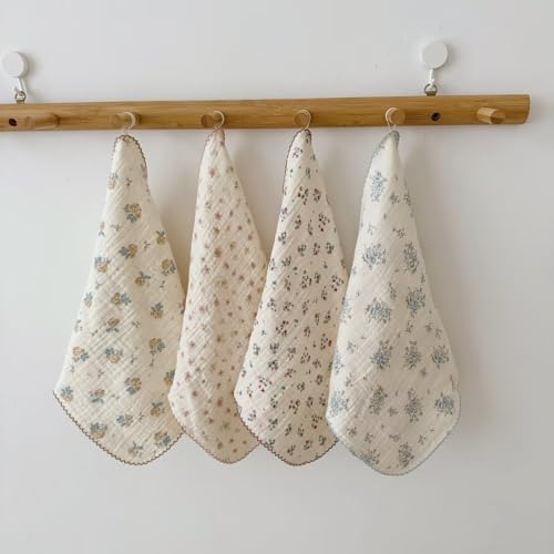 BuLuTu Cotton Cleaning Cloths Floral Print Towels Set by BuLuTu