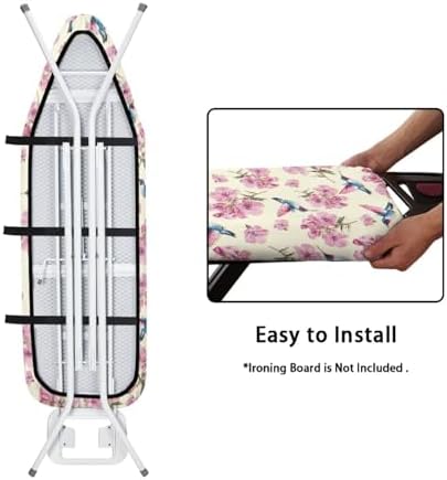 Pink Flower Hummingbird Ironing Board Cover and Pad Cover - Image 4