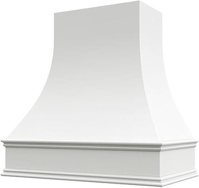 Curved Range Hood (37.5" W x 36" H) – Handcrafted in the USA – Premium Cabinet-Grade Plywood & White Maple Veneer – Seamless Fit with TradeWinds Ventilation Units – High-End Kitchen Focal Point