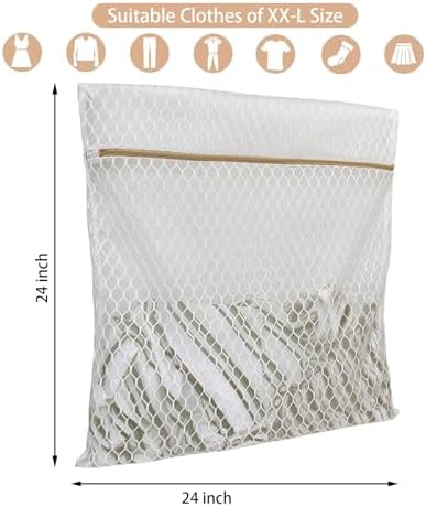2 Pack Laundry Bag, Durable Big Honeycomb Mesh Laundry Bags Suitable - Image 2