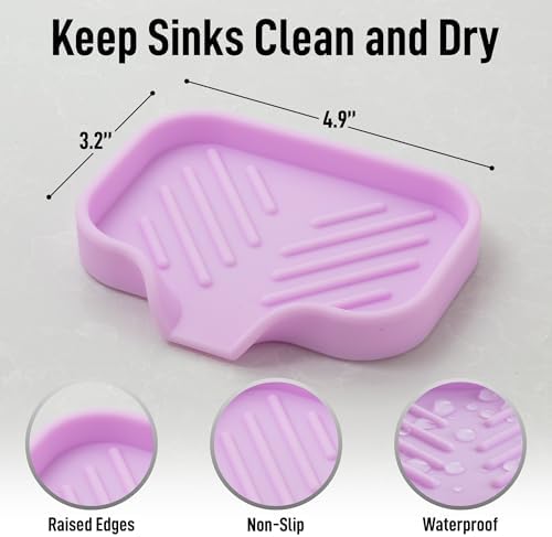 Zulay Kitchen Small Silicone Sponge Holder – Space-Saving Sink Organizer Tray - Image 4