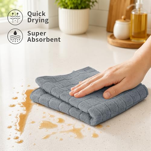 Kitinjoy Premium Kitchen Towels, Large 100% Cotton Terry 390 GSM Kitchen Hand - Image 3