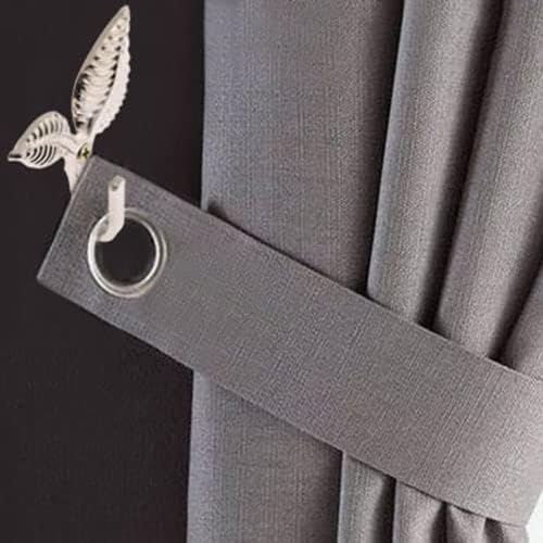 Curtain Tiebacks Small Lightweight Hooks, Vintage Silver Leaf Pattern, 4x2 Inch - Image 4