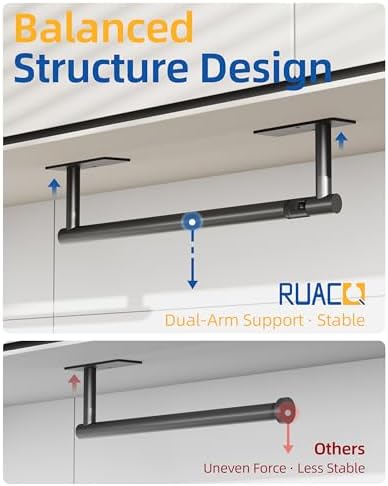 RUACQ Paper Towel Holder Under Cabinet, Stainless Steel, Matte Black - Image 3
