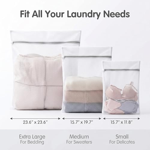6-Pack Honeycomb Zipper Laundry Bags, Durable Mesh Wash Bags - Image 2